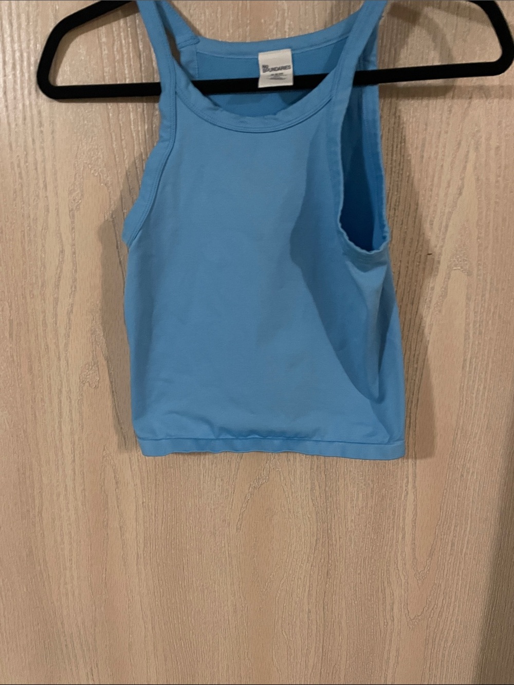 No Boundaries Sky Blue Ribbed Cropped Tank